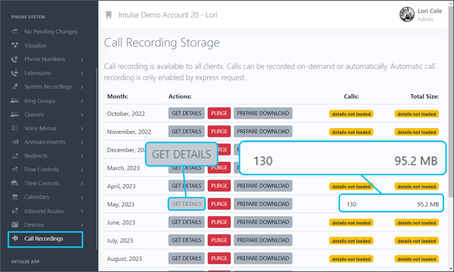 Call Recording Details
